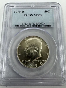1970-D Kennedy Half Dollar PCGS MS65 - Picture 1 of 2