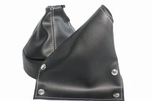 Fit Datsun 240z 260z 280z Vinyl Manual Shift & E-Brake Boots SET w/White Stitch  - Imagen 1 de 5
