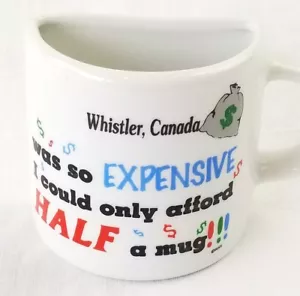 Whistler, Kanada halbe Tasse seltenes Touristenporzellan Geschenk 1/2 Kaffeetasse weiß - Bild 1 von 5