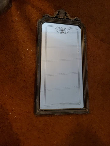 Art Deco Wall Mirror Wood Frame Etched Mirror 30 By 14 In Cover