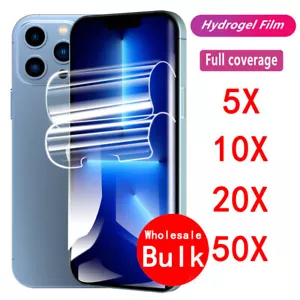 Wholesale Lot 50X Hydrogel Screen Protector For iPhone 14 Pro Max 13 12 11 X XR - Picture 1 of 12