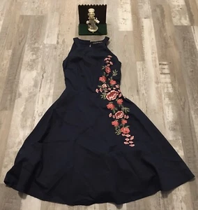 Little Mistress sleeveless floral evening dress women's size 4 Minima Wear Lined - Picture 1 of 6