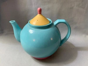 Vintage Lindt Stymeist Colorways große türkis lila Teekanne gelber Deckel Japan - Bild 1 von 11