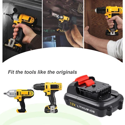TECMANA 2Pack Pour Dewalt 12V DCB121 DCB120 DCF815 DCD700 DCD710 Li-Ion 4Ah Batteries