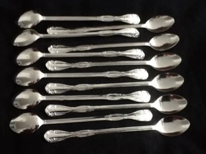 12 Quality Iced Tea Spoons Stainless Steel Long Handle Ice Tea Coffee 8 1/4" HHH - Picture 1 of 4