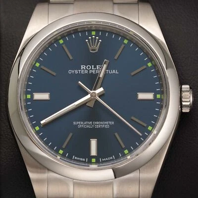 Rolex Oyster Perpetual 114300 Uhr 39mm Edelstahlarmband Blaues Zifferblatt - Bild 1 von 4