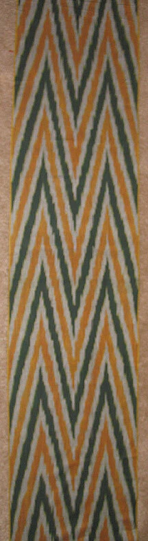 11 Yard HAND MADE UZBEK Natural 100% COTTON IKAT FABRIC # 8972 - Image 1 of 1