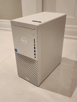 Dell XPS 8940 White Bare Bone Chassis Case w/Side Cover, blue LED Fan + Cables - Image 1 of 4