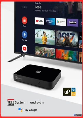 Decoder Telesystem UP T2 4K tv box Android 10 Netflix Dazn smart ricevitore wifi - Immagine 1 di 4