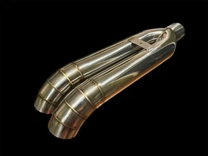 Dual Tip Stainless Steel Blastpipe Blast Pipe 3 inch 3" Turn Down Pie Cut VIP - Picture 1 of 11