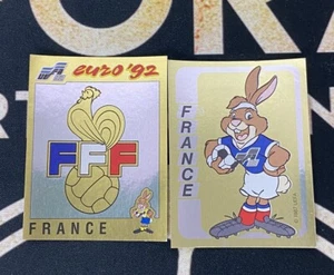 1992 Panini Euro 92 FRANCE Berni Shiny #41 #42 MINT Condition Sweden Stickers X2 - Picture 1 of 2