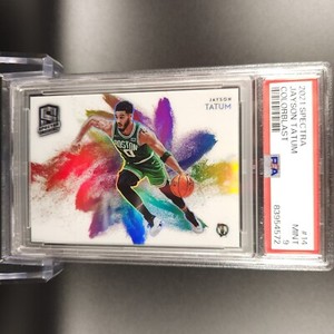 2021-22 Panini Spectra Jayson Tatum #14 Color Blast Prizm Colorblast PSA 9 Mint