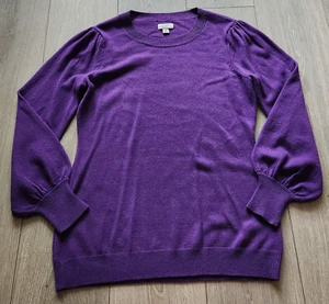 Crown & Ivy Pullover Sweater Women's M Purple Balloon Sleeves - Picture 1 of 12