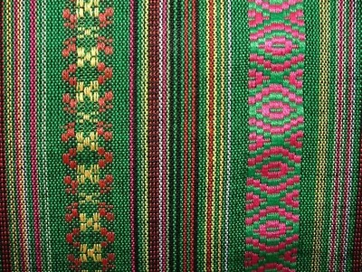 Mexican Jalapeno Stripe Woven Jacquard Curtain Upholstery Cushion Blind Fabric - Image 1 of 4