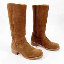 Frye Light Brown Seude Leather Campus 14L Square Toe Pull On Boot Women's size 9