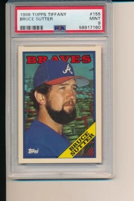 BRUCE SUTTER ATLANTA BRAVES 1988 TOPPS TIFFANY #155 PSA 9 MINT NEWLY GRADED CARD - Image 1 of 2