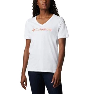 Columbia Mount Rose Relaxed Tee Shirt Jersey Cotton Blend White Size 2X - Picture 1 of 10