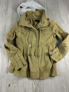 Hurley Hooded Jacket Size Small w/Removable Hood Green Womens - Picture 1 of 9