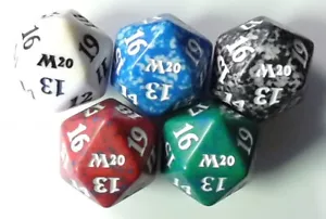 New x 1 Complete Set of 5 Core Set 2020 M20 Spindown D20 Dice MTG Magic MTG Dice - Picture 1 of 1
