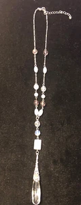 Beautiful Silver Tone And Stone Pendulum Necklace - Picture 1 of 8
