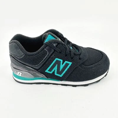 New Balance 574 Classics Black Teal Infant Casual Sneakers KL574SHI - Image 1 of 4