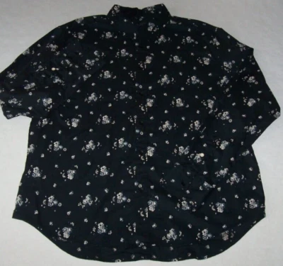 NWT Rag & Bone $250 Fit 2 Tomlin BLACK/IVORY/BLUE FLORAL Cotton Shirt Men's XXL - Image 1 of 4