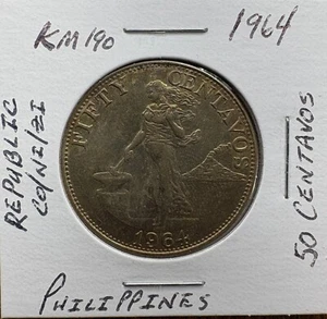 1964 Philippines 50 Centavos, KM190 - Picture 1 of 2