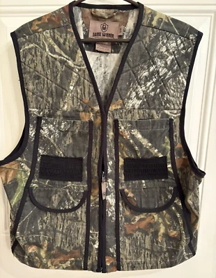 Game Winner Mossy Oak Camo Hunting Vest Zipper Multi Pocket Mens Size S/M - Image 1 of 4