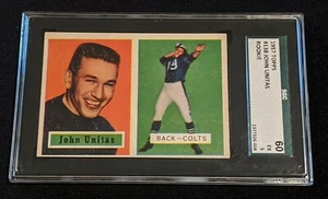 1957 Topps Johnny John Unitas rookie rc SGC graded 60 EX 5 #138 Baltimore Colts - Picture 1 of 12