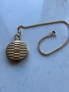 COLIBRI SWISS GOLD TONE POCKET WATCH W/CHAIN - Picture 1 of 3