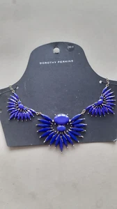 Dorothy Perkins Blue Stone/Gold Choker Necklace RRP £16.50 - Picture 1 of 2