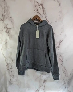 Everlane Felpa con Cappuccio Uomo Grigio Medio The Track Felpa Pullover Uniforme Heathered - Foto 1 di 9