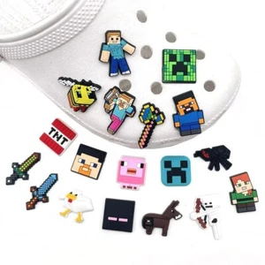 18PSC Blocky Bliss: Pixel Craft Shoe Charms for Gamers! - Picture 1 of 6