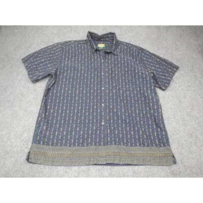 Camisa para mujer Cabela's con botones grande azul marino estampado de hojas manga corta Foto 1 de 4