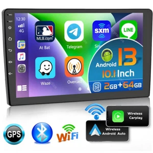 4+64GB 10.1" Android 13 Carplay Touch Screen Car Stereo 2DIN Radio GPS Navi WiFi - Picture 1 of 12