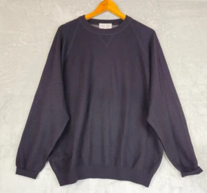 Poeta Moda Men's XL 100% Cashmere Pullover Sweater Black Crew Neck - Picture 1 of 4