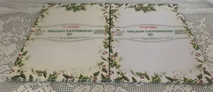 (2) Geographics GeoPaper Holly Ivy Holiday Letterhead Sheets 11”x 8.5" 160 - Picture 1 of 4
