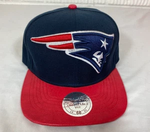 New England Patriots Mitchell and Ness Faux Leather Strapback Hat Cap NFL - Picture 1 of 7