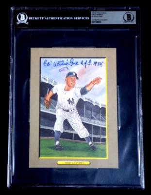 ED WHITEY FORD BECKETT SIGNED PEREZ-STEELE GREAT MOMENTS BASEBALL HOF CARD #5 - Image 1 of 3