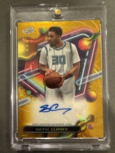 Seth Curry 2024 Topps Cosmic Chrome Basketball Gold Interstellar /50 Auto - Picture 1 of 2