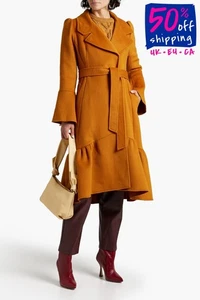 RRP€983 DIANE VON FURSTENBERG Baran Wool Long Coat Size XS Lined Belted - Picture 1 of 7