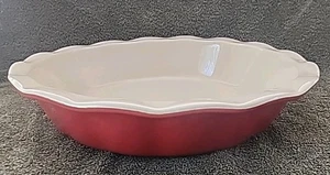 Good Cook Steinzeug 9" Rot Rüschenrand Kuchenplatte Pfanne Schale - Bild 1 von 6