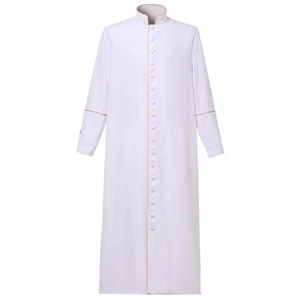 Mens Catholic Clergy Cassock Pastor Robe Preacher Cassock Men's Clergy Jacket - Picture 1 of 22
