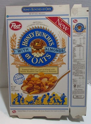  1989 Post Honey Bunches of Oats, first box, unused box flat - Image 1 of 2