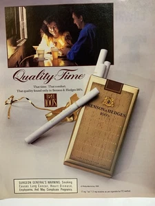 Anuncio impreso vintage de cigarrillos Benson & Hedges años 100 anuncio de los 80 - Imagen 1 de 1