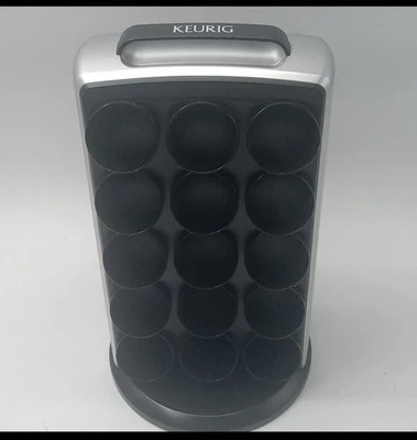 Keurig K-Cup Holder 30 cápsulas de café carrusel giratorio plateado y negro ¡Excelente!! Foto 1 de 4