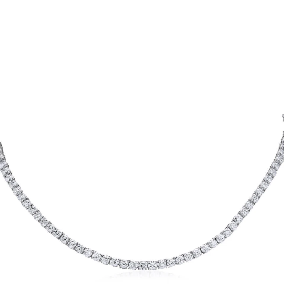 Swarovski Matrix Tennis Necklace Round Cut White Rhodium Plated 5681796