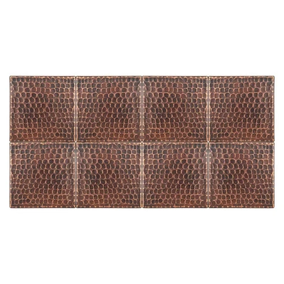 Azulejo de cobre martillado de 4" x 4" - Cantidad 8 (T4DBH_PKG8) bronce frotado con aceite 4 x 4 Foto 1 de 4