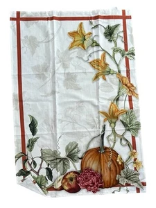 Toalla de té Williams Sonoma Autumn Harvest plato de algodón 20x30 nueva sin etiquetas Acción de Gracias - Imagen 1 de 4