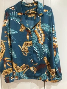 BIBA animal print leopard blouse size S chest 38” long sleeve (J6/10) - Picture 1 of 7